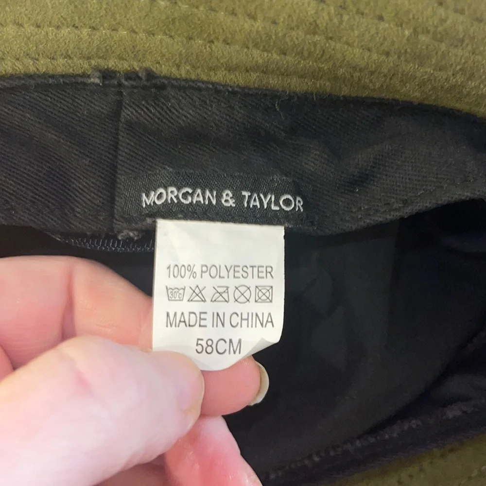 Morgan & Taylor ladies Indigo bucket hat. 58 CM/ 22.8 inches. Olive green